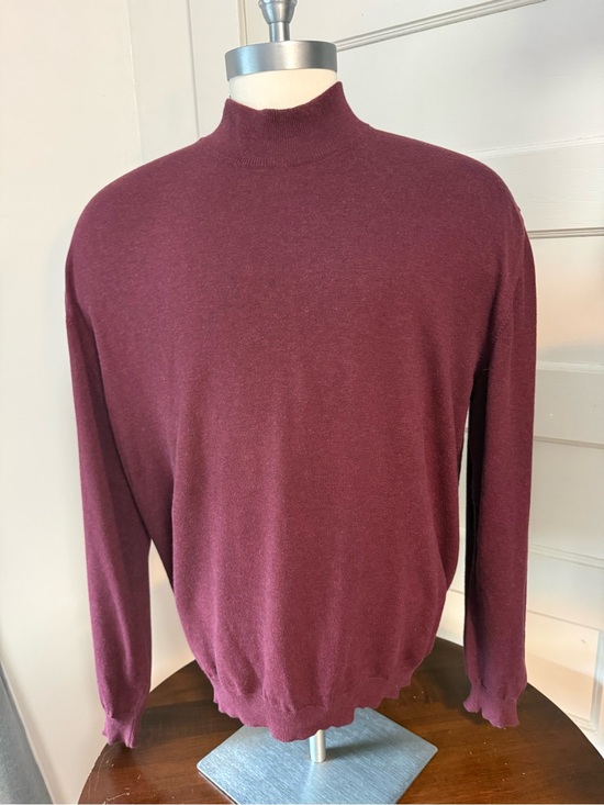 Peruvian Connection Other - Peruvian Connection Mens X L 100% Pima Cotton Mock Neck Sweater Burgandy